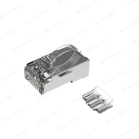 Cat6 STP Arc Latch RJ45 Connector With Insert 6 Up / 2 Down